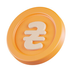 Hryvnia Coin Currency 3D Icon