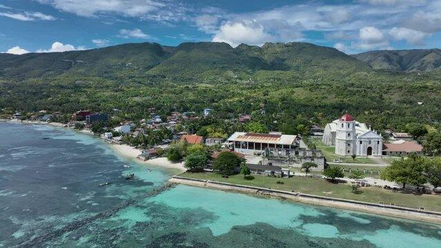 Colorful Panorama Of Oslob On The Island Of Cebu, Philippines