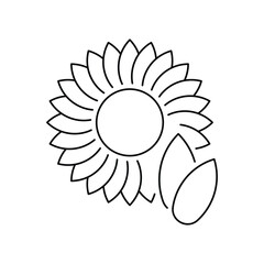 Sunflower seed icon design. sesame seed line icon vector. sesame seed sign. isolated on white background. 