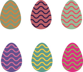 set of 6 Easter egg Vector image or clipart