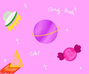 Cute candy Planets 
