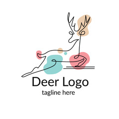 Deer colorful logo vector illustration with dummy text on white background. 
