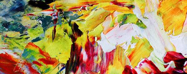 Color texture. Hand drawn oil painting on canvas. Abstract art background. Modern, contemporary art. Colorful canvas. Wall decor background	