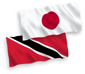 Flags of Japan and Republic of Trinidad and Tobago on a white background