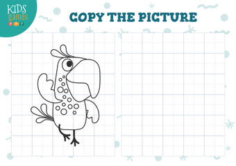 Copy picture vector illustration. Coloring game for preschool and school kids