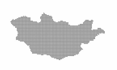 Mongolia dotted map with grunge texture in dot style. Abstract vector illustration of a country map with halftone effect for infographic. 