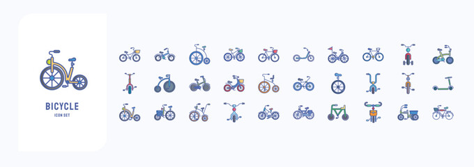Bicycle and cycle Collection icon set