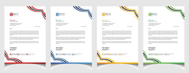 Corporate business colourful letterhead template with a4 size stationary item modern letterhead.