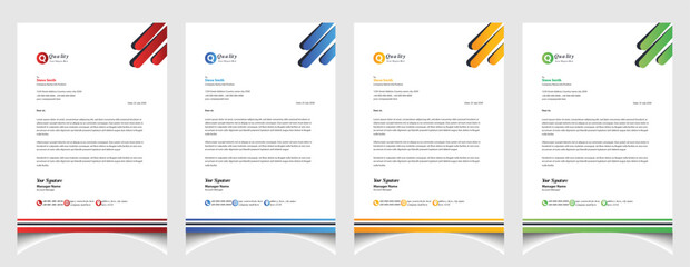 Corporate business colourful letterhead template with a4 size stationary item modern letterhead.