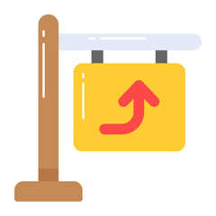 Road sign board vector design, editable icon of direction board