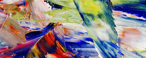 Color texture. Hand drawn oil painting on canvas. Abstract art background. Modern, contemporary art. Colorful canvas. Wall decor background	