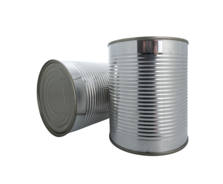 Canned food isolated on white