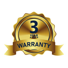 warranty badge element illustration gold color, with premium colors, seals, medals, shields, badges, scrolls, and ornaments