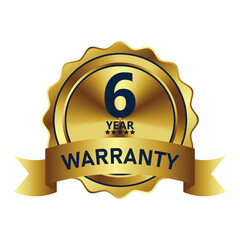 warranty badge element illustration gold color, with premium colors, seals, medals, shields, badges, scrolls, and ornaments