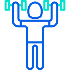 Dumbbell exercise thin line icon. Workout, sport, healthy lifestyle. Bodybuilding. Vector illustration.