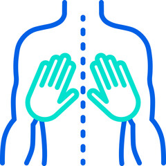 Manual therapy, scoliosis thin line icon. Modern vector illustration of physiotherapy, massage.