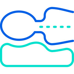 Orthopedic pillow thin line icon. Correct posture for sleep. Vector illustration.