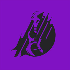 Acoustic guitar musical instrument flat vector icon for music applications and websites. guitar illustration design