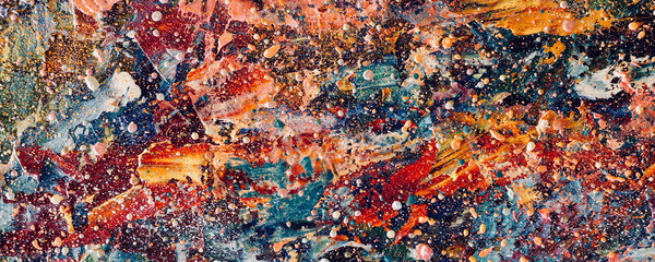 Color texture. Hand drawn oil painting on canvas. Abstract art background. Modern, contemporary art. Colorful canvas. Wall decor background	