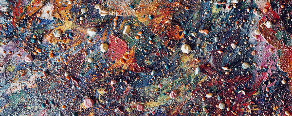 Color texture. Hand drawn oil painting on canvas. Abstract art background. Modern, contemporary art. Colorful canvas. Wall decor background	