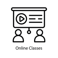 Online Classes Vector Outline Icons. Simple stock illustration stock