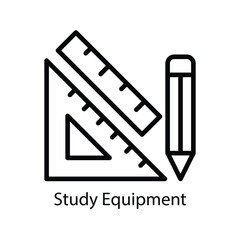 Study Equipment Vector Outline Icons. Simple stock illustration stock