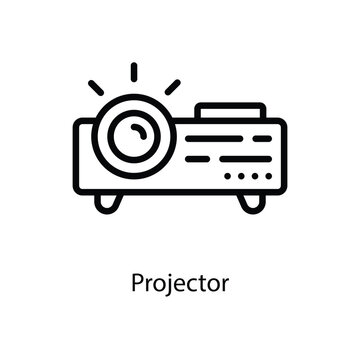 Projector Vector Outline Icons. Simple stock illustration stock