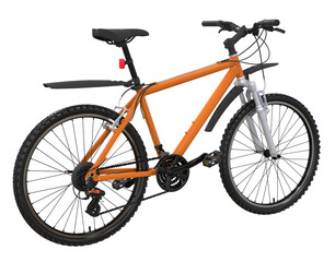 Fototapeta na wymiar Orange 29er mountain bike isolated. PNG transparency