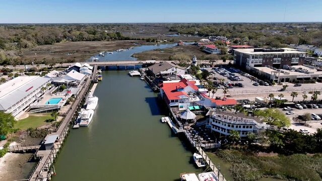 shem creek sc, south carolina near charleston sc, south carolina aerial pullout
