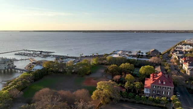 charleston sc, south carolina cooper river beyond the battery