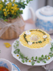 ミモザの日 ミモザケーキでティータイム
