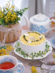ミモザの日 ミモザケーキでティータイム