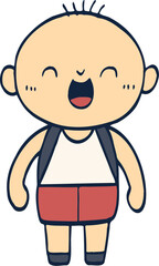 children standing illustration.