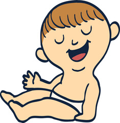 Obraz premium baby sitting illustration.