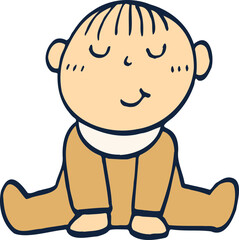 Obraz premium baby sitting illustration.