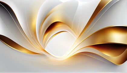 white and gold swirling background with a high quality luxury feel ideal for backdrops, generative ai