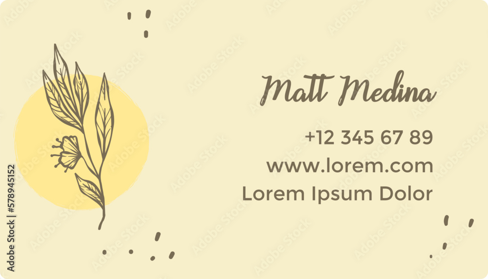 Wall mural Business card with personal information and site - Wall murals