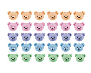 colorful teddy bear vector drawing