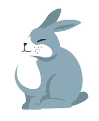 Hare with long ears, bunny rabbit personage vector
