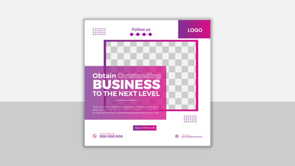Grow your business with creativity Social media Post Design Web banner Corporate Square Flyer Template Business Promotion.