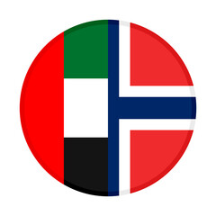 ound icon of united arab emirates and norway flags. vector illustration isolated on white background