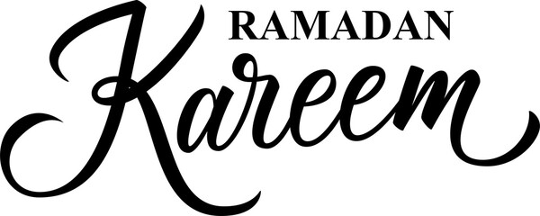 Ramadan Kareem. Hand drawn lettering. Creative calligraphy for Ramadan holiday greetings and invitations. Muslim holy month. PNG file.