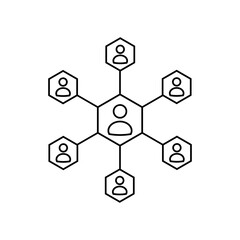 Black teamwork or collaboration icon isolated on white background