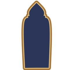 Mosque Window Frame With Gold Border 