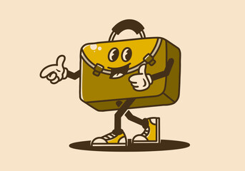 Mascot character design of a work bag