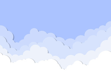 A blue sky with white clouds and a blue sky with white clouds.