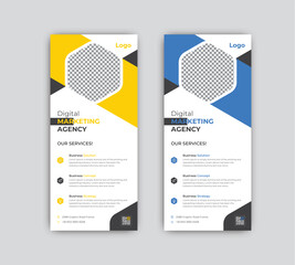 Creative digital marketing agency business rack card or dl flyer template design.