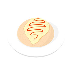 Japanese omelette rice illustration