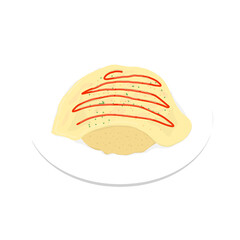 Japanese omelette rice illustration