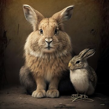 Rabbit with lion face